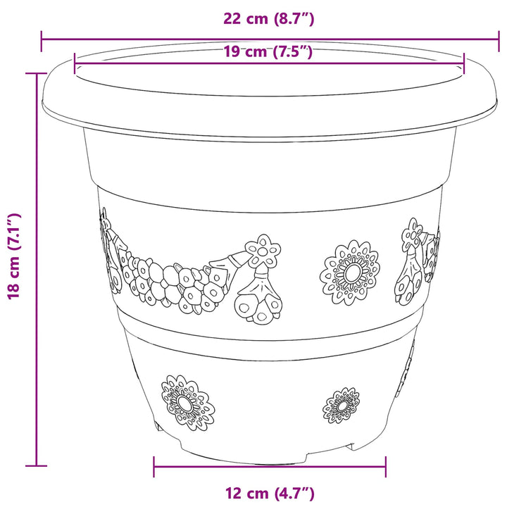 Plantepotter 24 pcs Mursten Rød Ø 22 x 18 cm Plastik