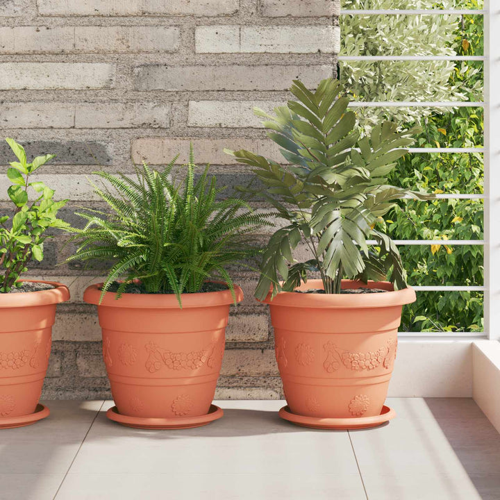 Plantepotter 24 pcs Mursten Rød Ø 26 x 21.5 cm Plastik