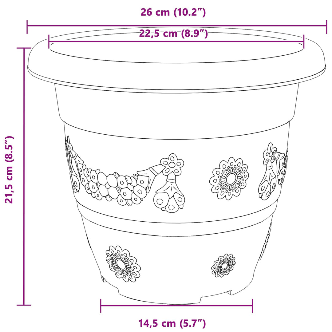 Plantepotter 24 pcs Mursten Rød Ø 26 x 21.5 cm Plastik