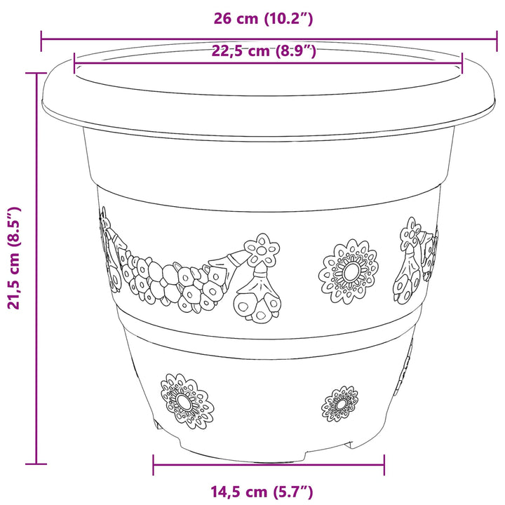 Plantepotter 24 pcs Mursten Rød Ø 26 x 21.5 cm Plastik