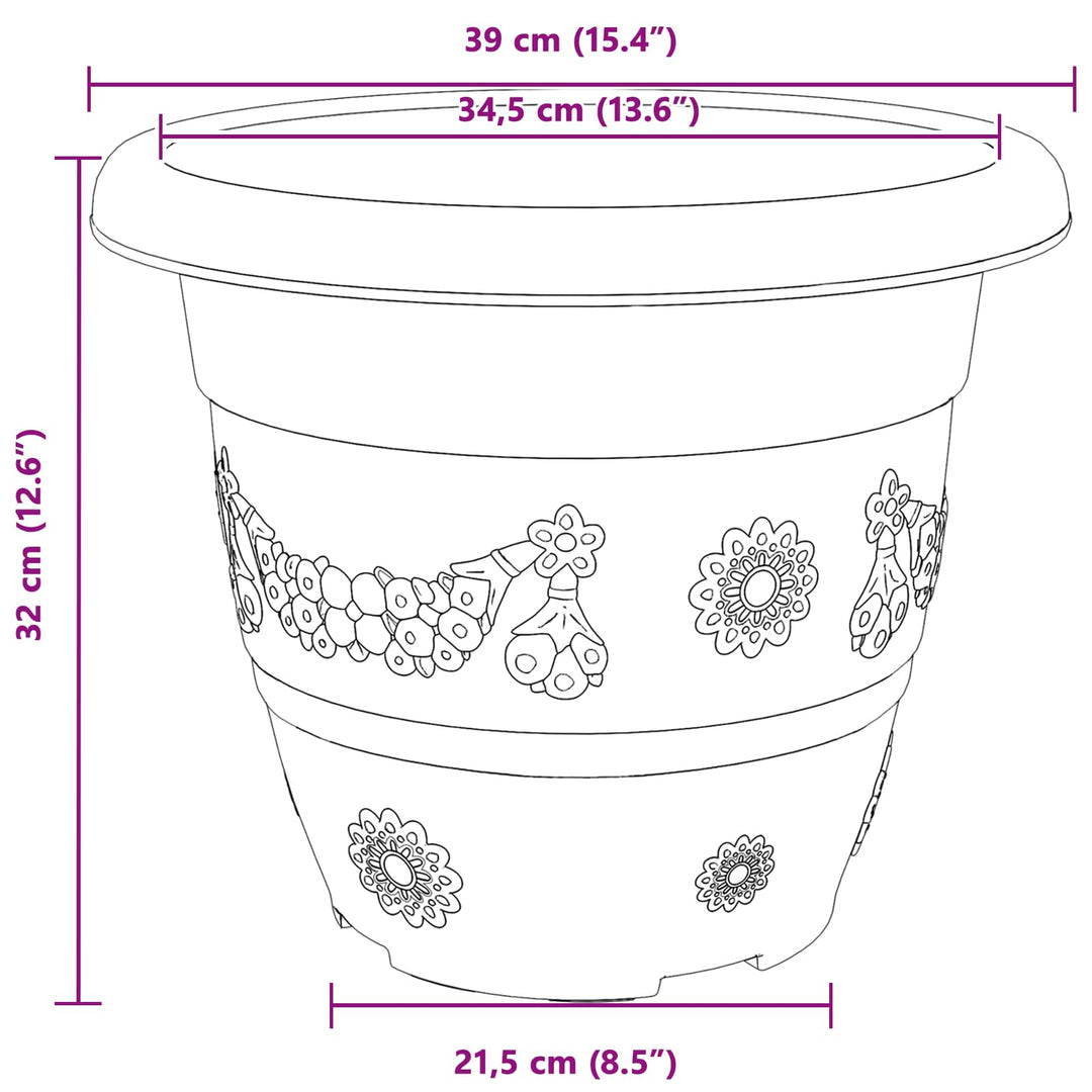 Plantepotter 24 pcs Mursten Rød Ø 39 x 32 cm Plastik