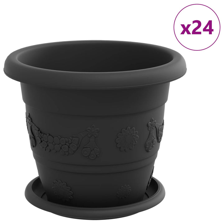 Plantepotter 24 pcs Sort Ø 22 x 18 cm Plastik