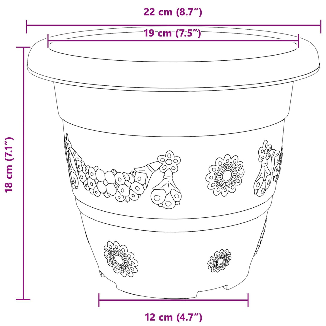 Plantepotter 24 pcs Sort Ø 22 x 18 cm Plastik