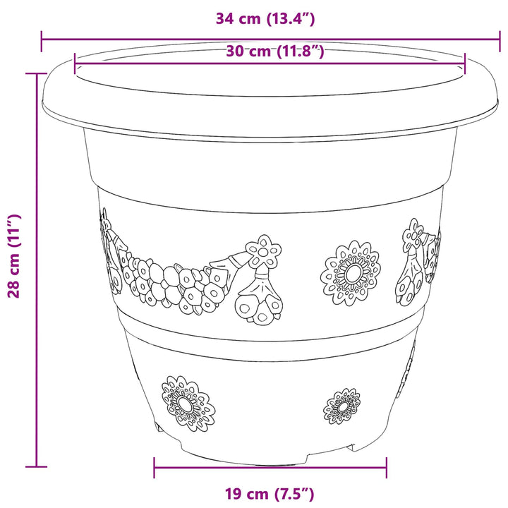 Plantepotter 24 pcs Sort Ø 34 x 28 cm Plastik