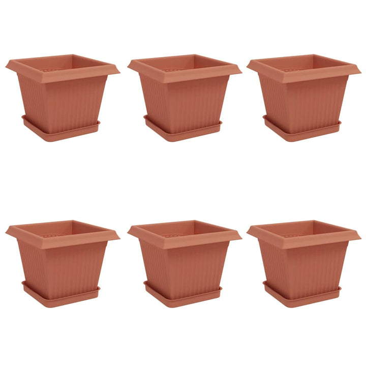 Plantepotter 6 pcs Mursten Rød 20 x 20 x 16 cm Plastik