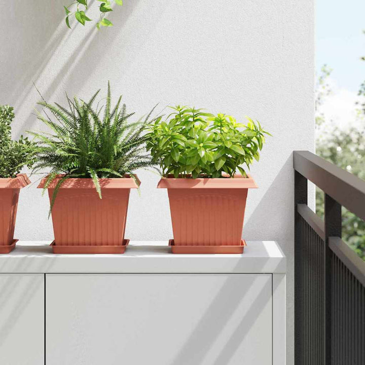 Plantepotter 6 pcs Mursten Rød 23 x 23 x 17,5 cm Plastik