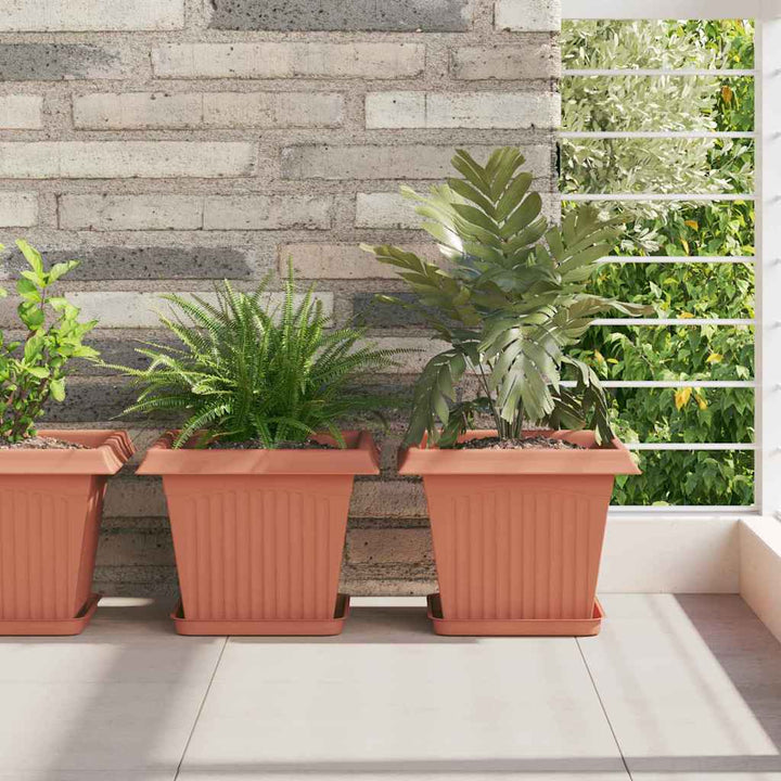 Plantepotter 6 pcs Mursten Rød 28,5 x 28,5 x 22 cm Plastik