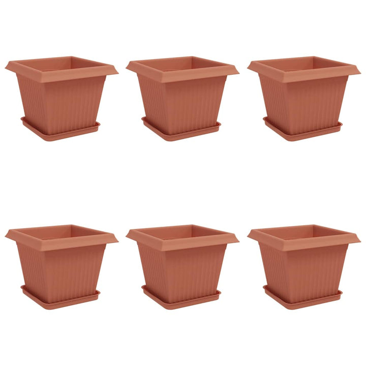 Plantepotter 6 pcs Mursten Rød 33 x 33 x 26 cm Plastik