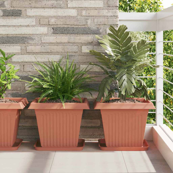 Plantepotter 6 pcs Mursten Rød 38 x 38 x 30 cm Plastik
