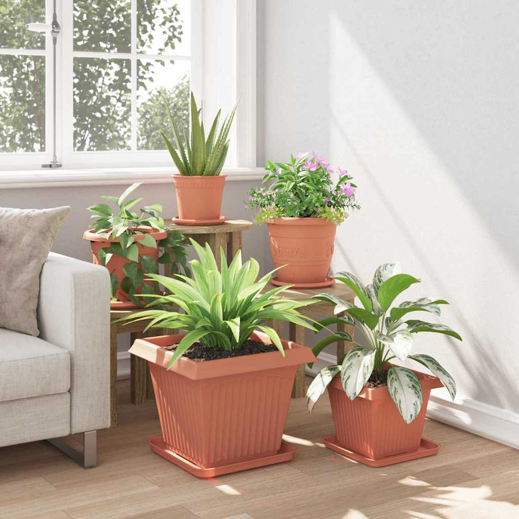 Plantepotter 6 pcs Mursten Rød 38 x 38 x 30 cm Plastik