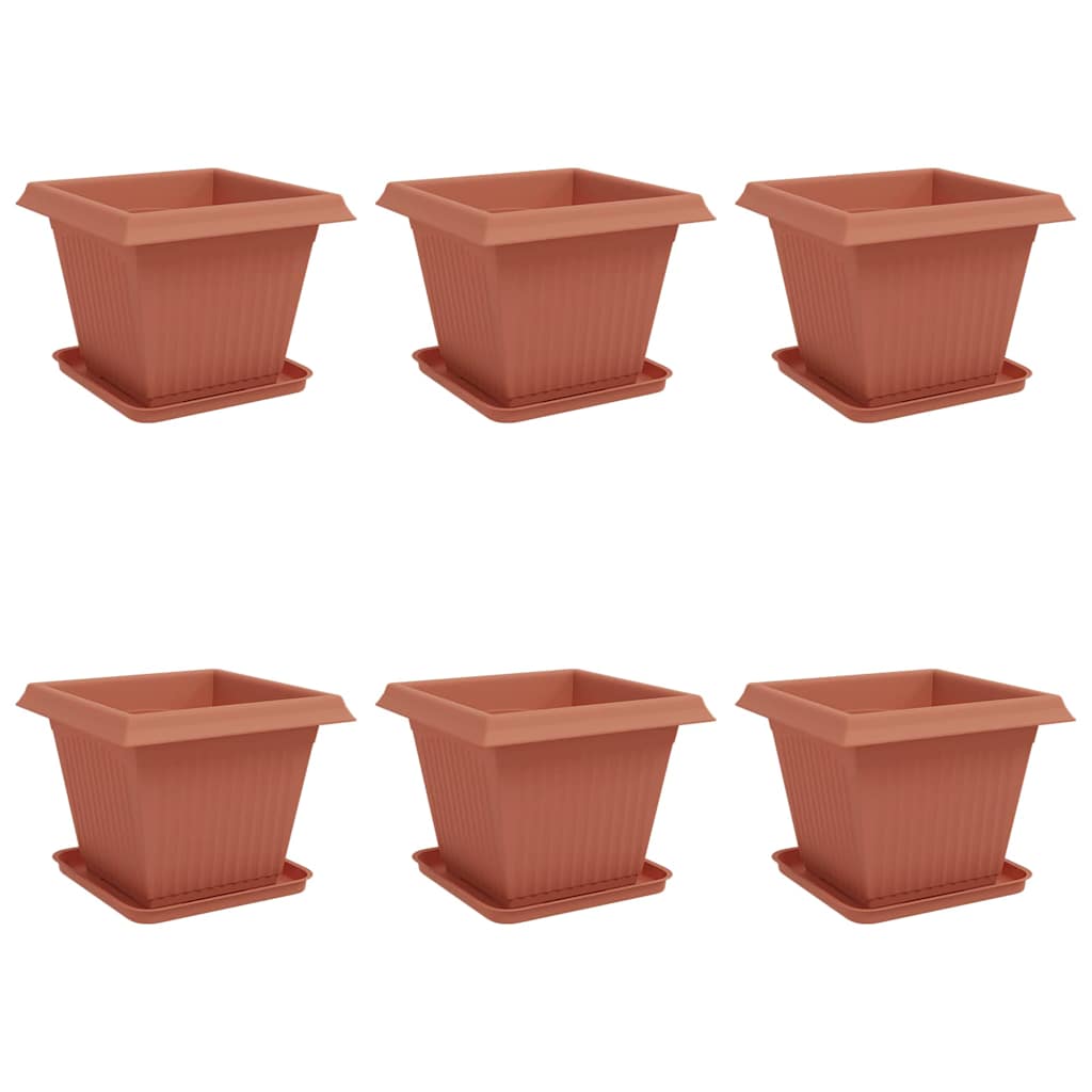 Plantepotter 6 pcs Mursten Rød 38 x 38 x 30 cm Plastik