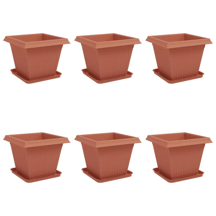 Plantepotter 6 pcs Mursten Rød 38 x 38 x 30 cm Plastik