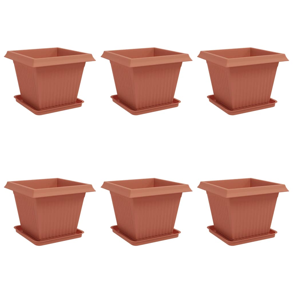 Plantepotter 6 pcs Mursten Rød 43 x 43 x 33,5 cm Plastik