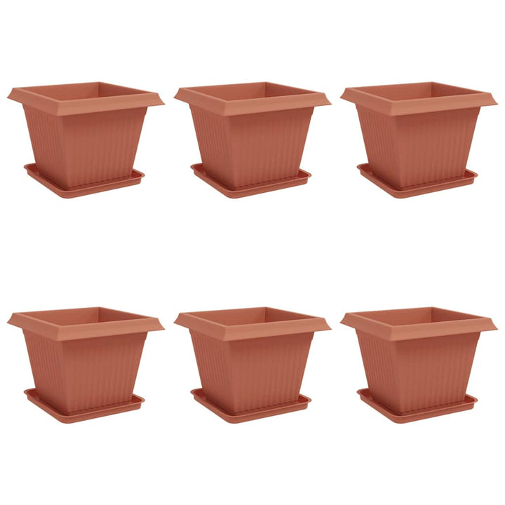 Plantepotter 6 pcs Mursten Rød 43 x 43 x 33,5 cm Plastik
