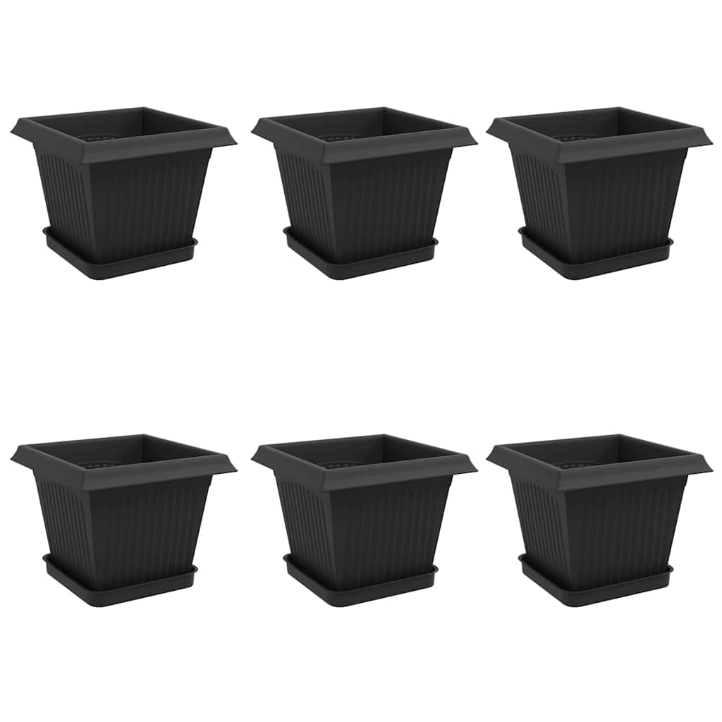 Plantepotter 6 pcs Sort 20 x 20 x 16 cm Plastik