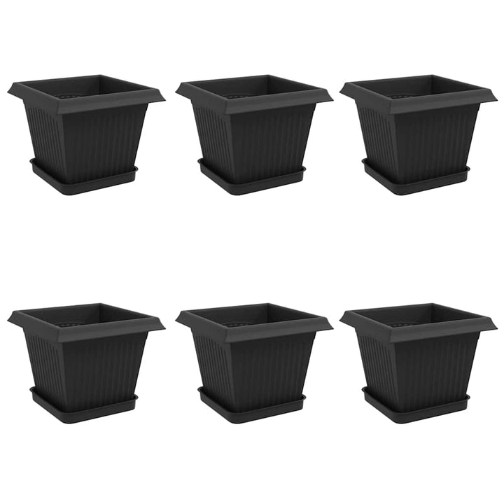 Plantepotter 6 pcs Sort 20 x 20 x 16 cm Plastik