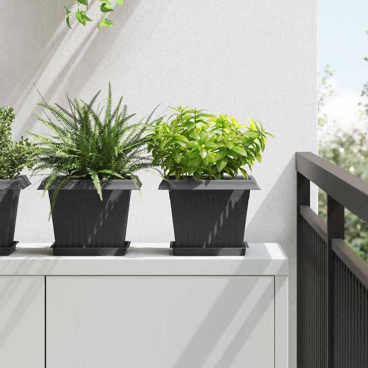Plantepotter 6 pcs Sort 23 x 23 x 17,5 cm Plastik