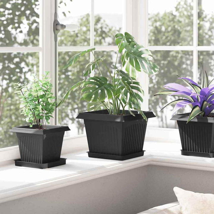 Plantepotter 6 pcs Sort 23 x 23 x 17,5 cm Plastik