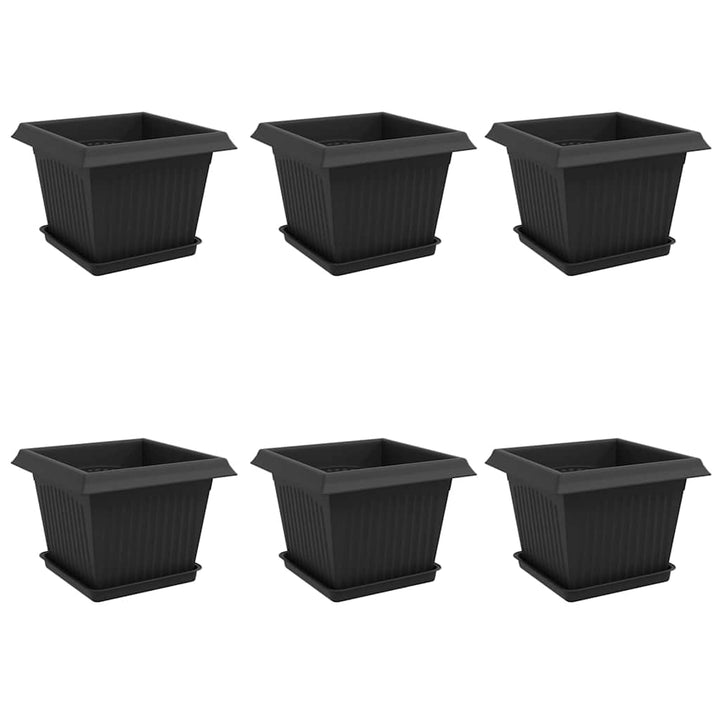 Plantepotter 6 pcs Sort 23 x 23 x 17,5 cm Plastik