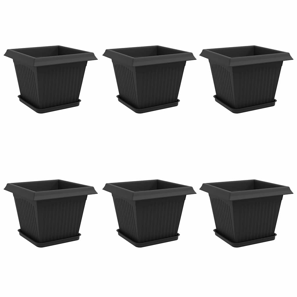 Plantepotter 6 pcs Sort 28,5 x 28,5 x 22 cm Plastik