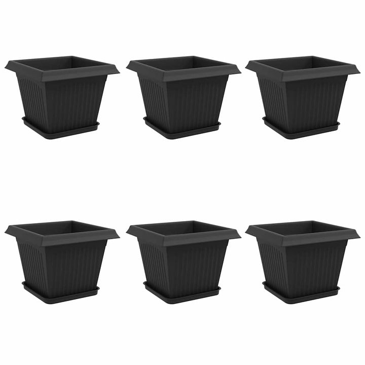 Plantepotter 6 pcs Sort 28,5 x 28,5 x 22 cm Plastik