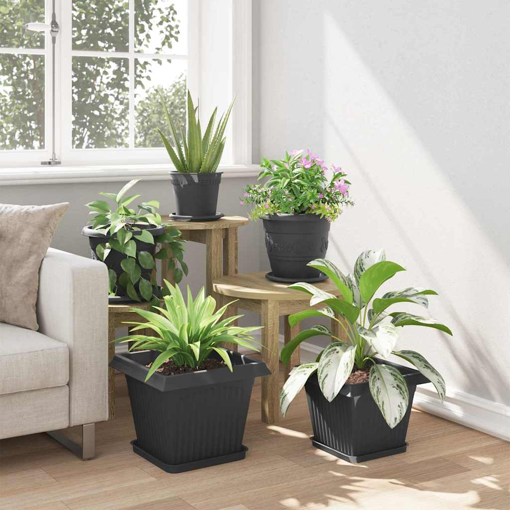 Plantepotter 6 pcs Sort 33 x 33 x 26 cm Plastik