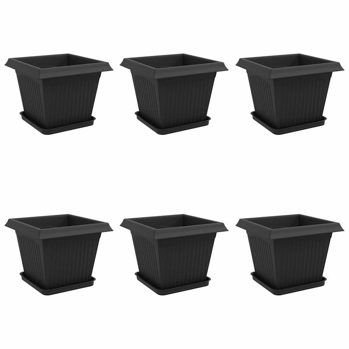 Plantepotter 6 pcs Sort 33 x 33 x 26 cm Plastik