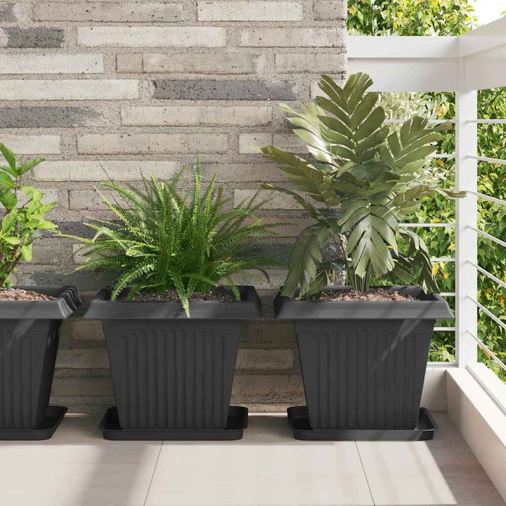 Plantepotter 6 pcs Sort 38 x 38 x 30 cm Plastik