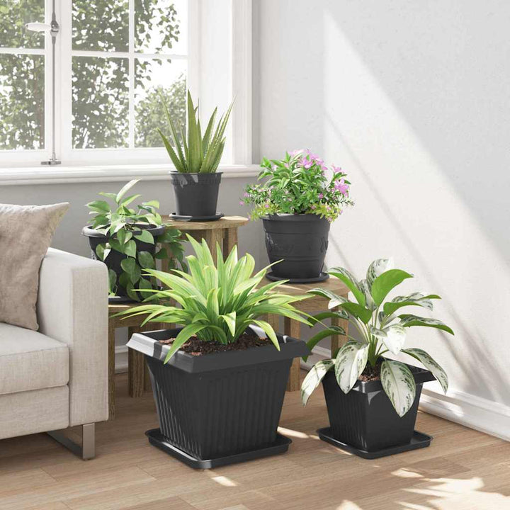 Plantepotter 6 pcs Sort 38 x 38 x 30 cm Plastik