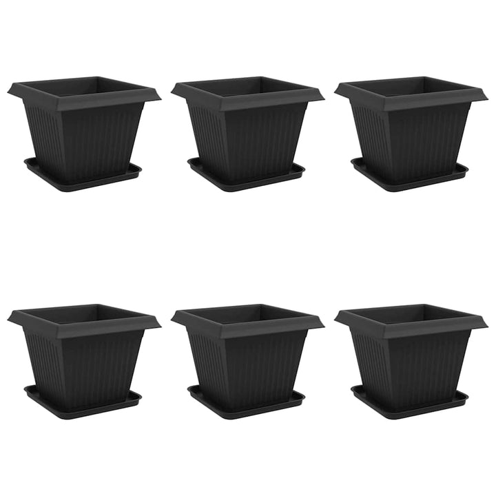 Plantepotter 6 pcs Sort 38 x 38 x 30 cm Plastik