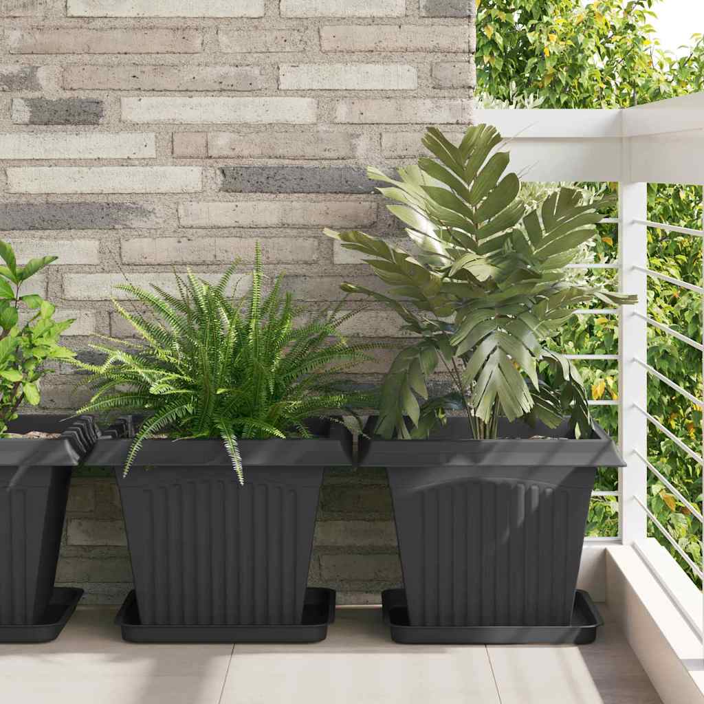 Plantepotter 6 pcs Sort 43 x 43 x 33,5 cm Plastik
