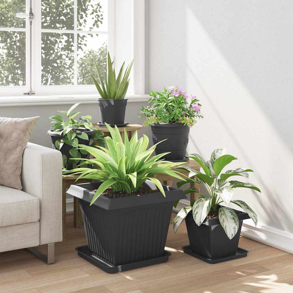 Plantepotter 6 pcs Sort 43 x 43 x 33,5 cm Plastik
