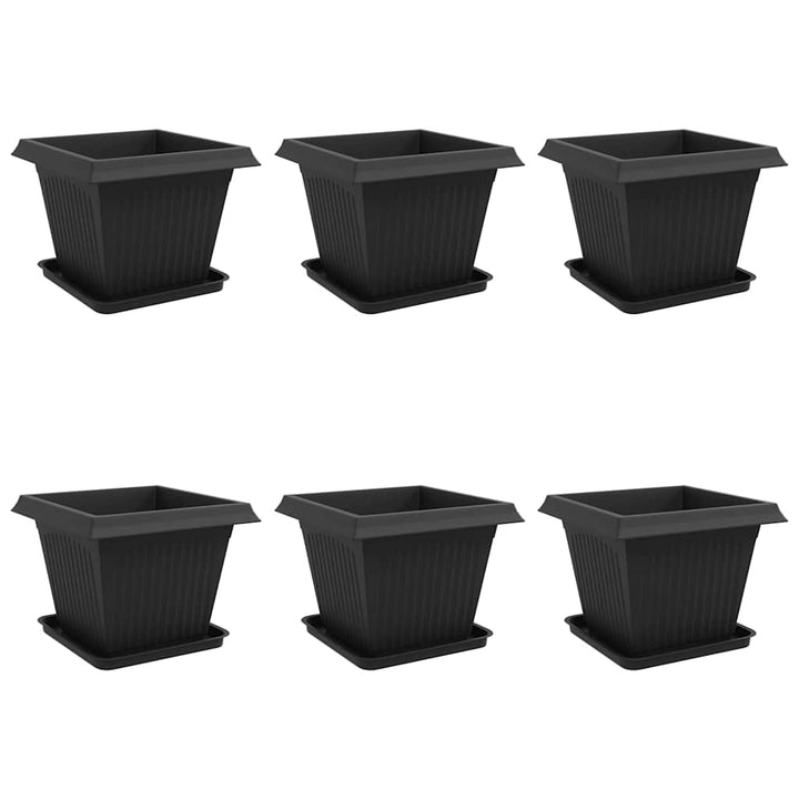 Plantepotter 6 pcs Sort 43 x 43 x 33,5 cm Plastik
