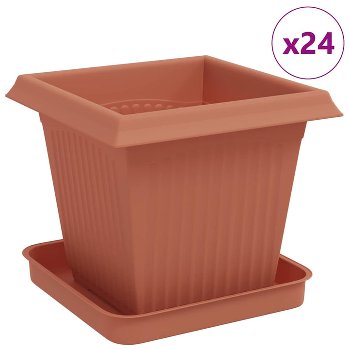 Plantepotter 24 pcs Mursten Rød 16 x 16 x 14 cm Plastik