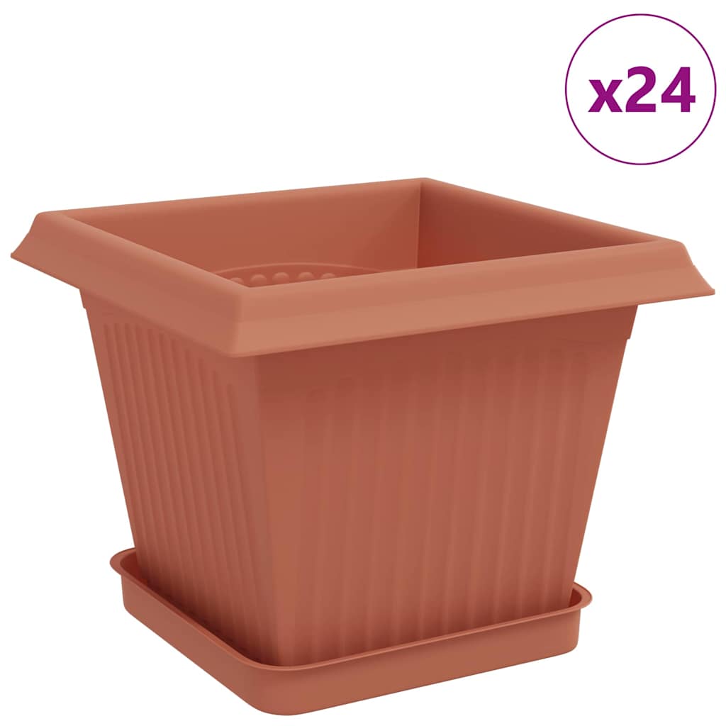 Plantepotter 24 pcs Mursten Rød 20 x 20 x 16 cm Plastik
