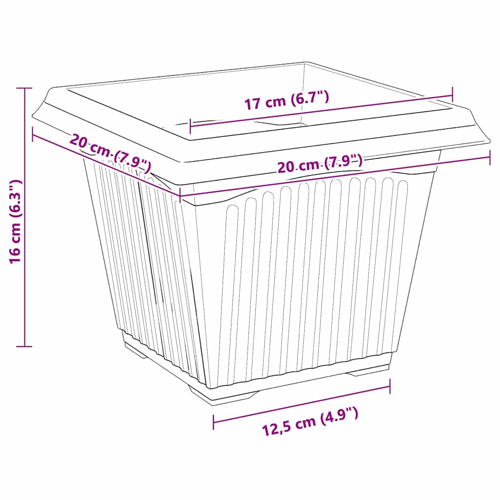 Plantepotter 24 pcs Mursten Rød 20 x 20 x 16 cm Plastik