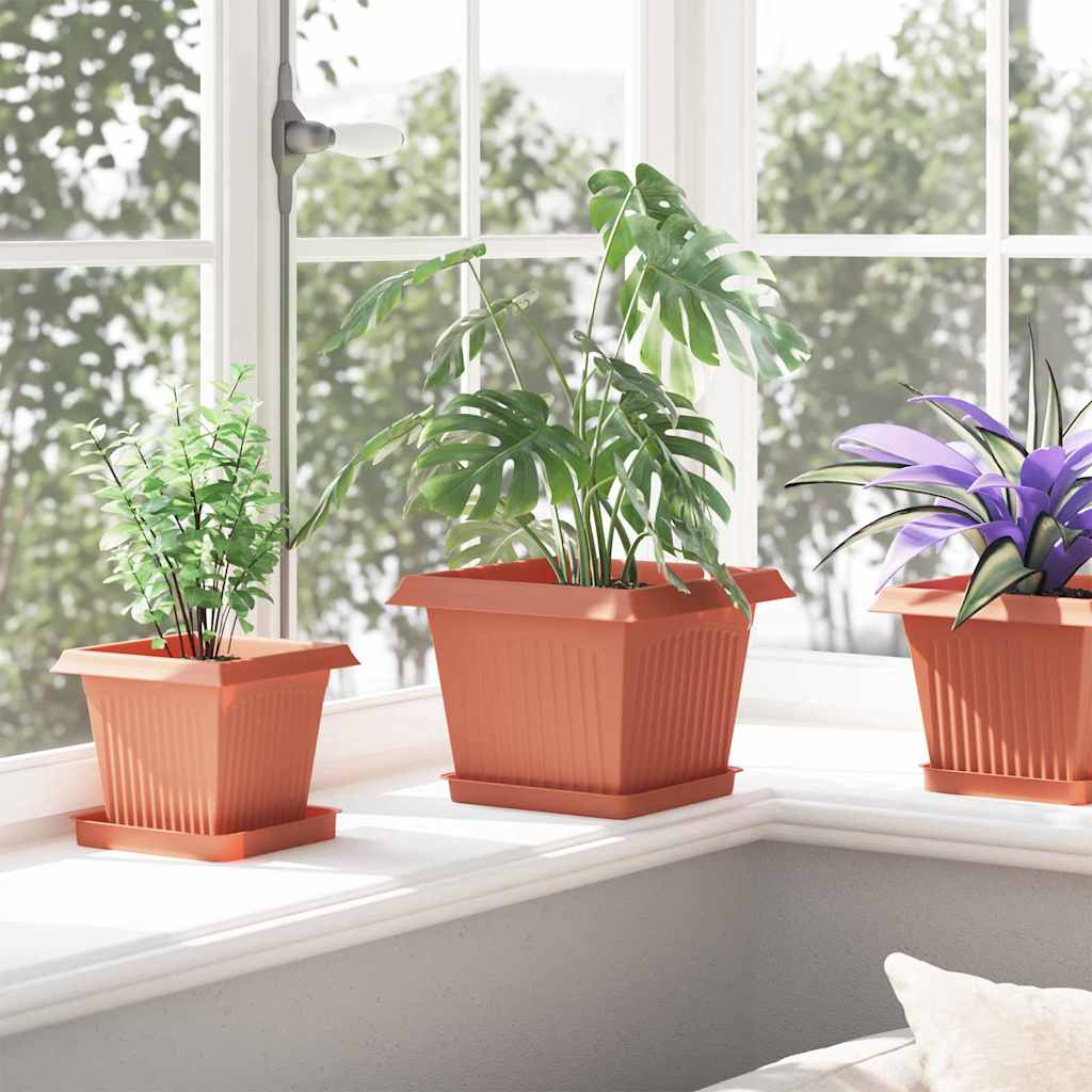 Plantepotter 24 pcs Mursten Rød 23 x 23 x 17,5 cm Plastik