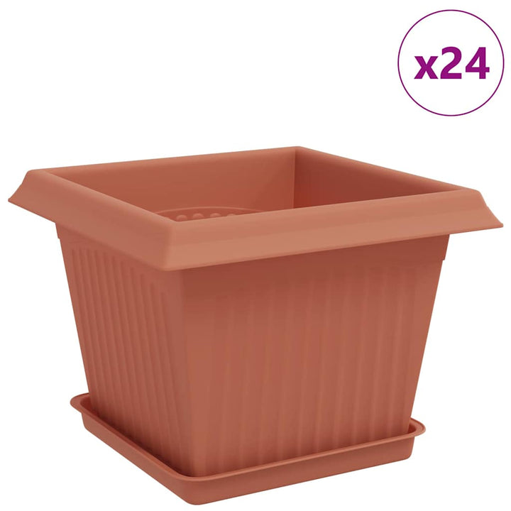 Plantepotter 24 pcs Mursten Rød 23 x 23 x 17,5 cm Plastik