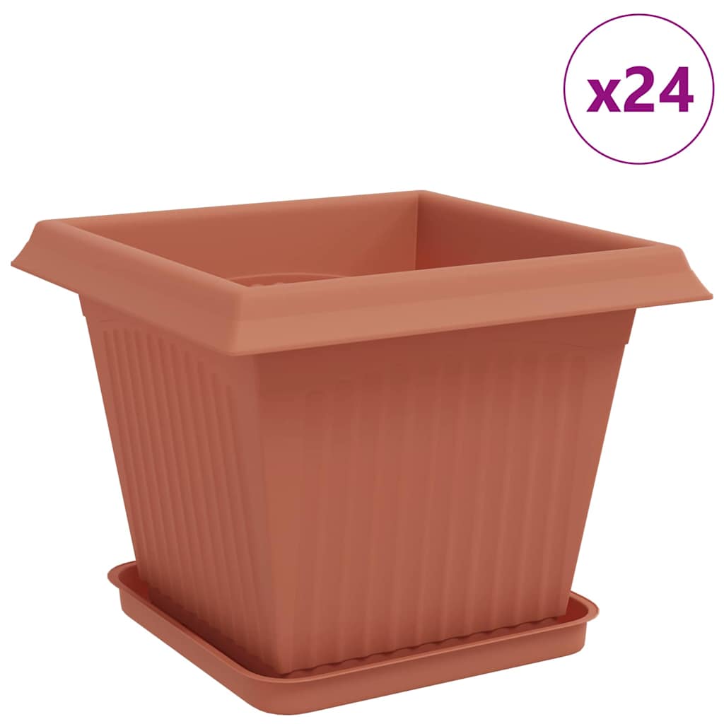 Plantepotter 24 pcs Mursten Rød 33 x 33 x 26 cm Plastik