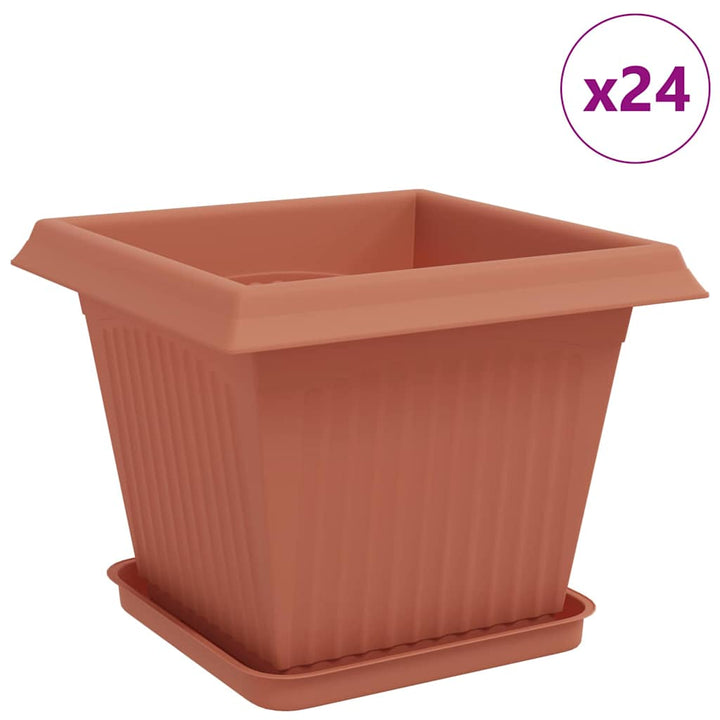 Plantepotter 24 pcs Mursten Rød 33 x 33 x 26 cm Plastik