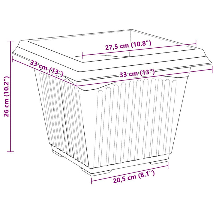 Plantepotter 24 pcs Mursten Rød 33 x 33 x 26 cm Plastik