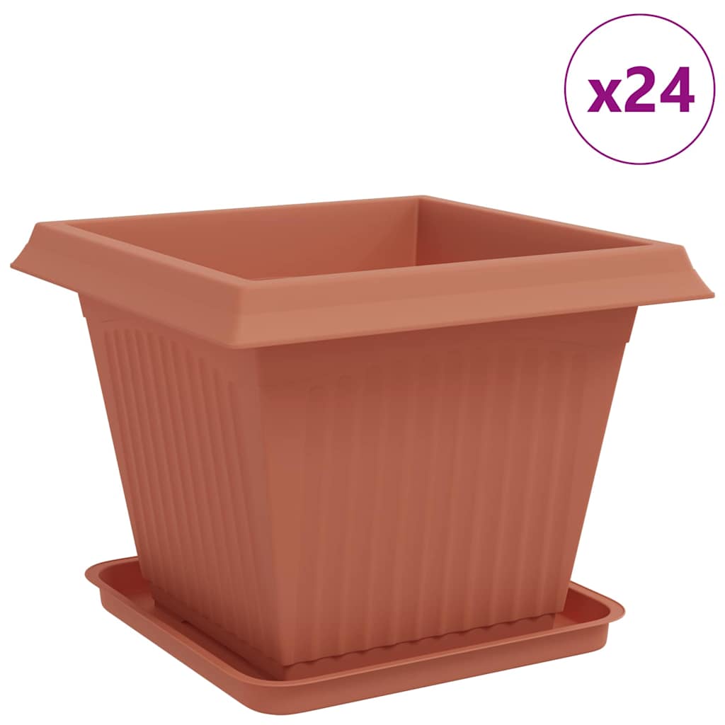 Plantepotter 24 pcs Mursten Rød 43 x 43 x 33,5 cm Plastik