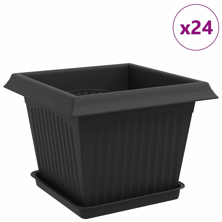Plantepotter 24 pcs Sort 23 x 23 x 17,5 cm Plastik