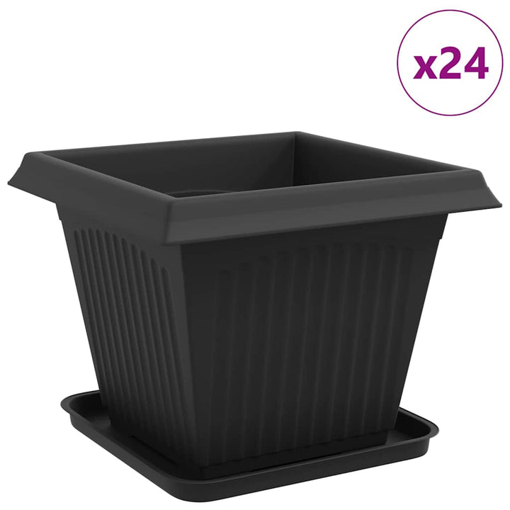 Plantepotter 24 pcs Sort 38 x 38 x 30 cm Plastik