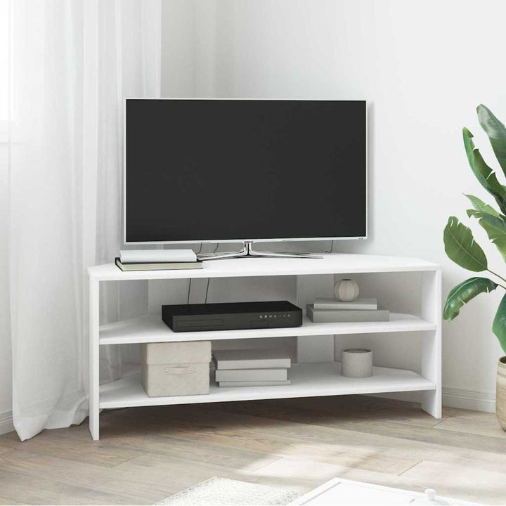 HjørneTVskab 102x40,5x45cm Hvid Konstrueret træ