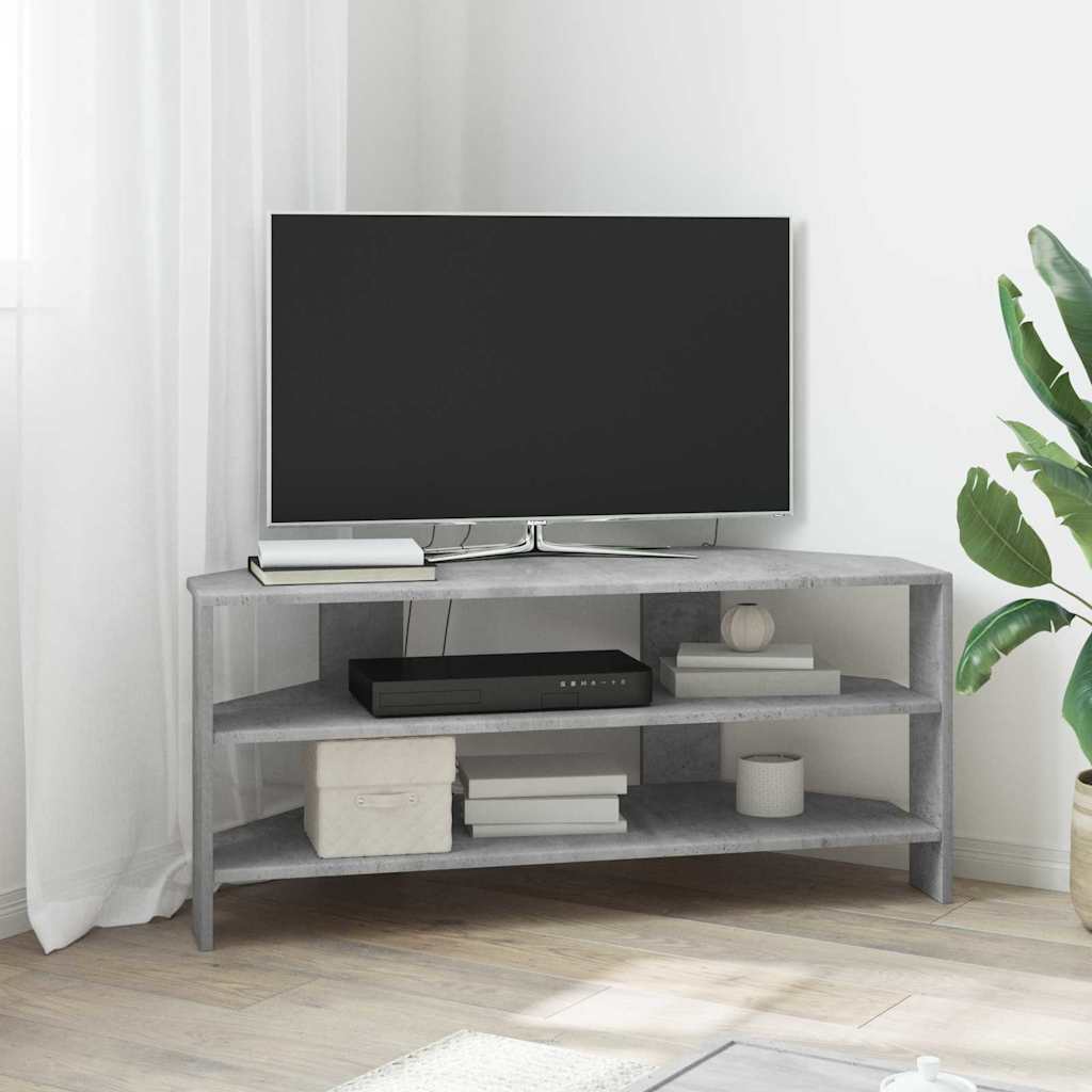 HjørneTVskab 102x40,5x45cm Beton Grå Konstrueret træ
