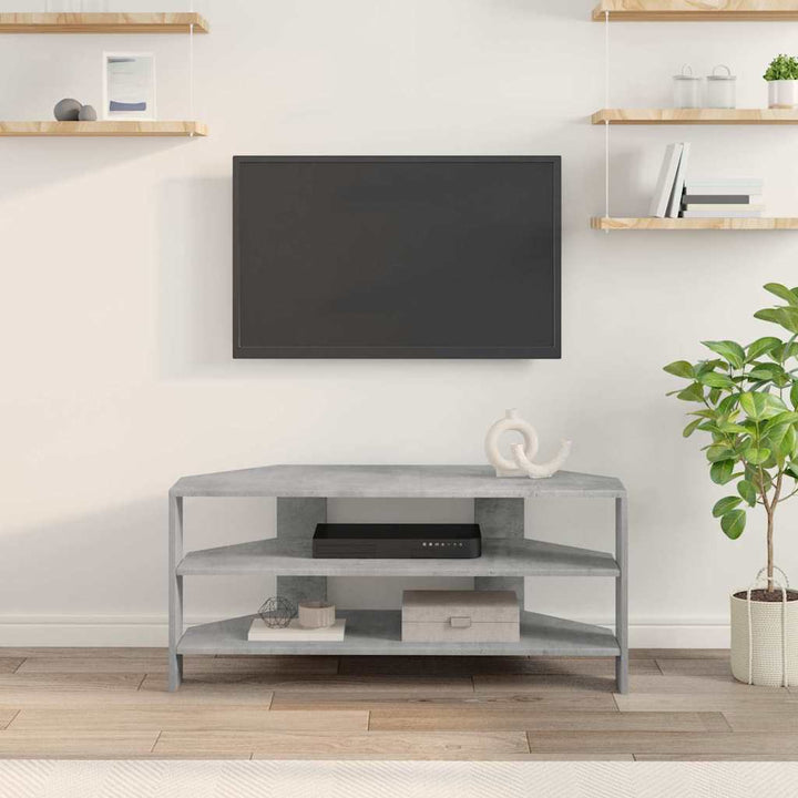 HjørneTVskab 102x40,5x45cm Beton Grå Konstrueret træ