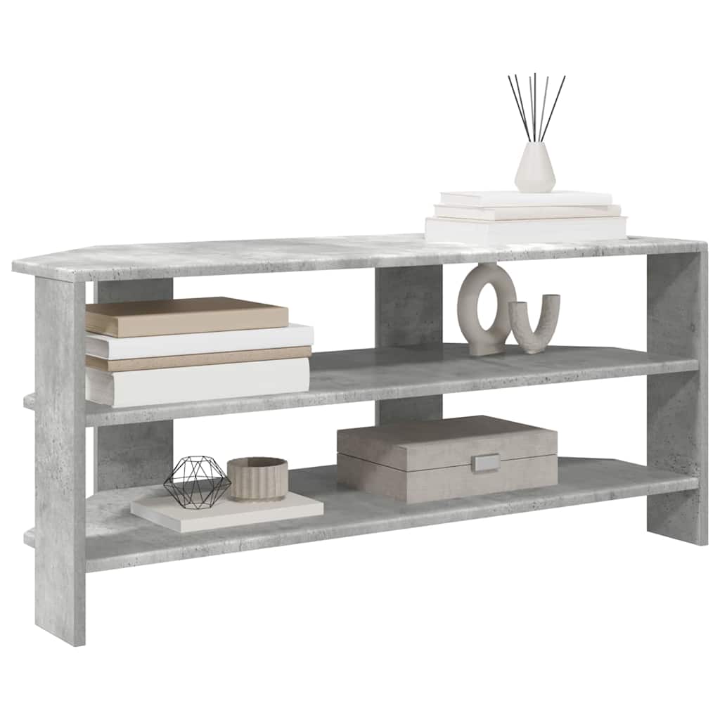 HjørneTVskab 102x40,5x45cm Beton Grå Konstrueret træ