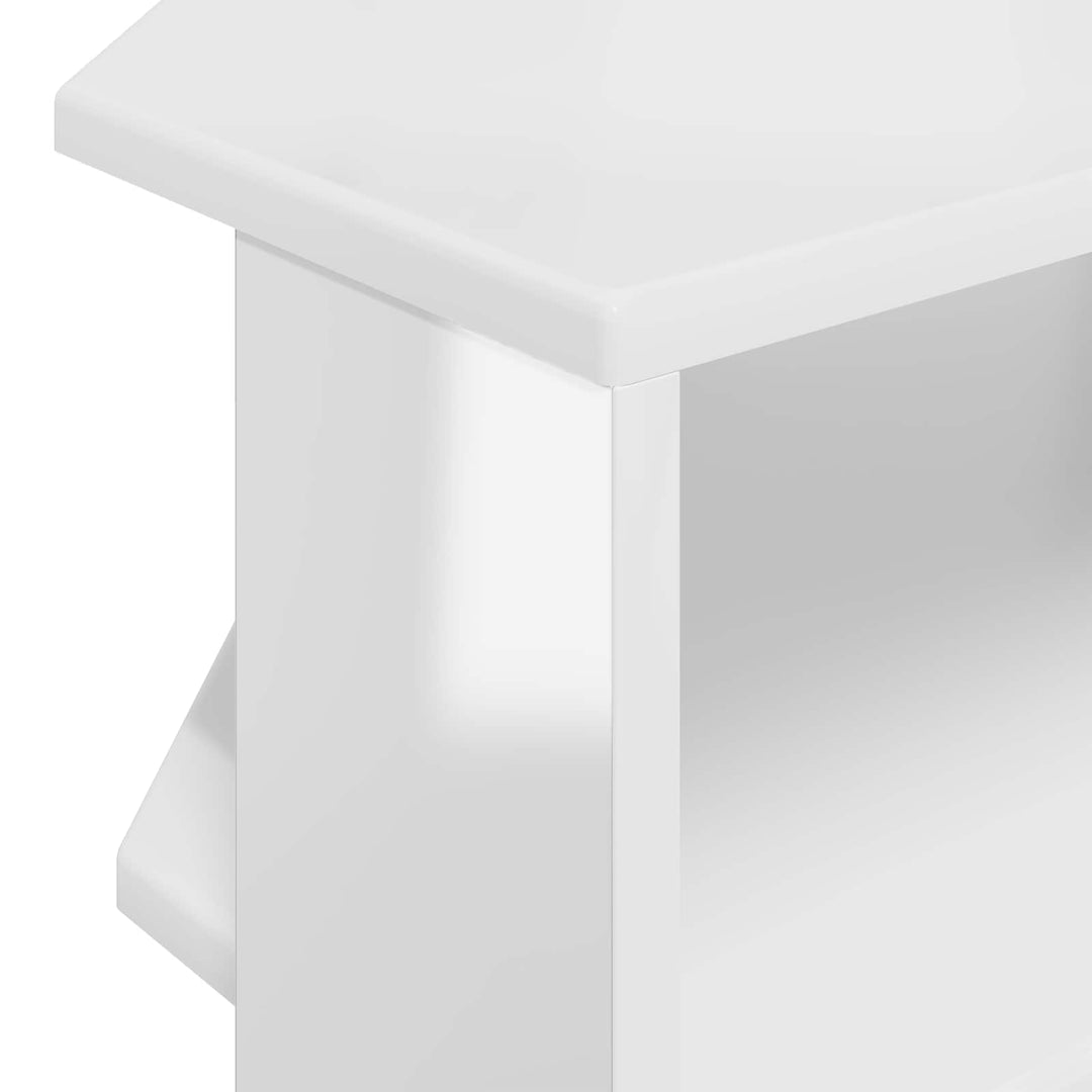 HjørneTVskab 102x40,5x45cm Højglans Hvid Konstrueret træ