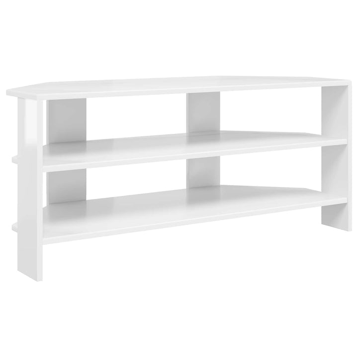HjørneTVskab 102x40,5x45cm Højglans Hvid Konstrueret træ